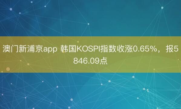 澳门新浦京app 韩国KOSPI指数收涨0.65%，报5846.09点